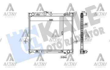 RADYATÖR SU D-MAX 2.4I 3.0 DITD 3.5 V6 24V 02=> AUTOMATIC 473x588x26 A-T BRAZING