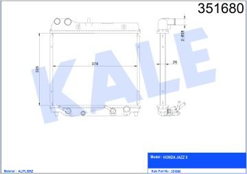 RADYATÖR SU JAZZ 02-08 (KÜÇÜK TİP) 14mm A-T BRAZING
