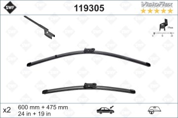 SWF SILECEK SETI X2 600-480MM FLAT/BLADE VOLKSWAGEN GOLF V JETTA
