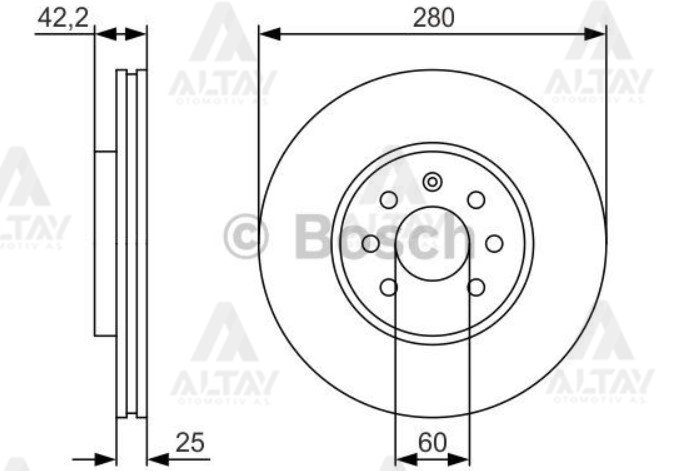 FREN DİSKİ ASTRA H 04-09 / COMBO C 01-12 / MERIVA A 03-10 / ÖN HAVALI 280-4