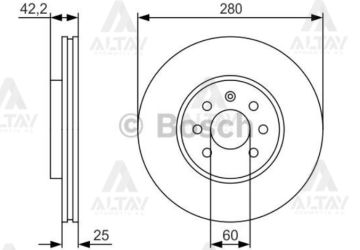 FREN DİSKİ ASTRA H 04-09 / COMBO C 01-12 / MERIVA A 03-10 / ÖN HAVALI 280-4