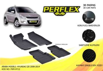 PERFLEX 3D X-MAT HAVUZLU PASPAS ÇEŞİTLERİ SİYAH HYUNDAI ELANTRA 2015+ 3D X-MAT 5 PCS