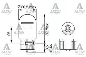 AMPÜL ECO 12V 1016 DİPSİZ 21/5W FREN AMPÜLÜ - DİPSİZ T20
