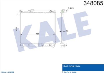 RADYATÖR SU VITARA 88-97 1.6 5 KAPI 26mm M-T BRAZING