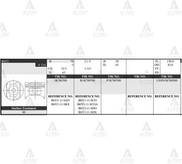 PİSTON TAKIM 323 1.6L /  90-97 / 78.50mm / B6Y2 / 0.50