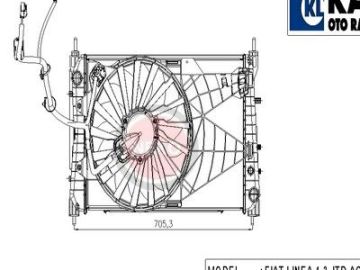 RADYATOR KITI (MOTOR RADYATORU+KLIMA RADYATORU+FAN MOTORU+INTERCOOLER) LINEA 1,3JTD KLIMALI (1 ALB)