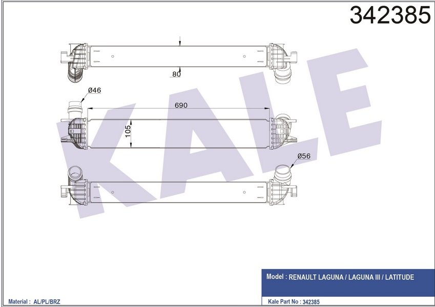 TURBO RADTATORU LAGUNA III LATITUDE 1,5DCI / 2,0DCI
