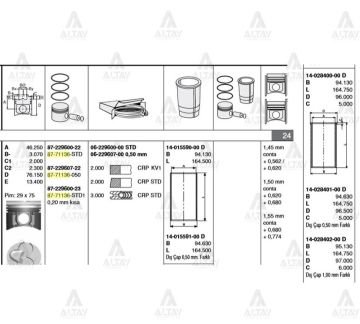 PİSTON SEGMANLI H-100  97-06 MİNİBÜS STD