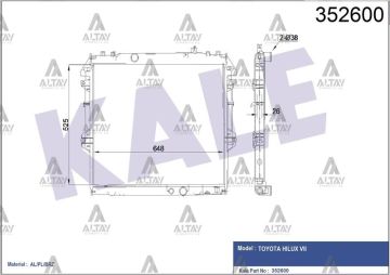 RADYATÖR SU HILUX 06-11 525x648x26 M-T BRAZING