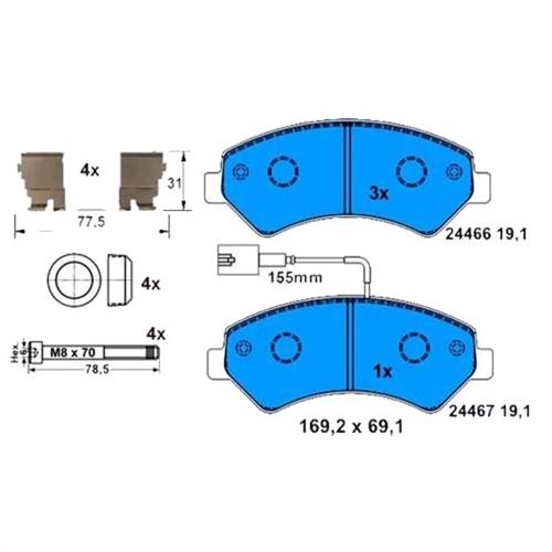 ÖN BALATA BOXER 2.2-3.0 HDI 4 06=>11=> DUCATO MTJ 07.06=>11=> JUMPER 2.2-3.0 HDI 4.06=>11=>