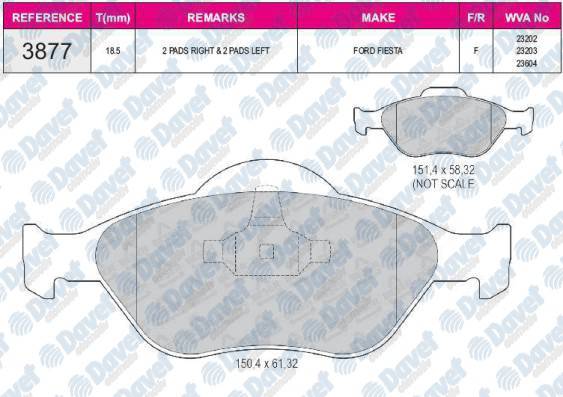 ON FREN BALATASI FIESTA IV / V 95>08 FUSION 02>12 KA 1.6 03>08 MAZDA 121 III 03> ABSLI