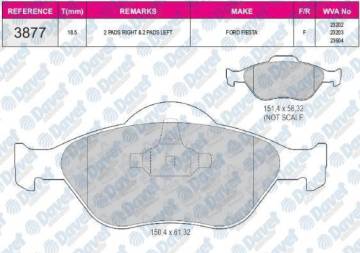 ON FREN BALATASI FIESTA IV / V 95>08 FUSION 02>12 KA 1.6 03>08 MAZDA 121 III 03> ABSLI