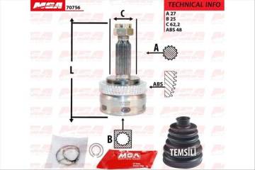 AKS KAFA DIS-(ABSLI)-(HYUNDAI: TUCSON 04>10 ) (27×25×62.2xABS-48)