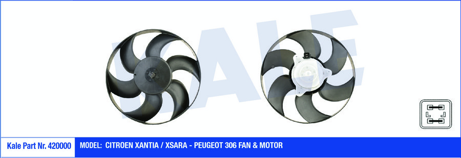 FAN MOTORU + PERVANE CITROEN XANTIA-XSARA PEUGEOT P306 (220W-320mm)