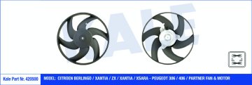 FAN MOTORU (250W) PARTNER BERLINGO XUD9 / DW8 / DW8B 1,9D KLIMALI 97>03 P406 XANTIA 1,9TD / 2,0 16V / 2,1T / 3,0 97>04 P306 XSARA 1,9D / 1,9T 99>