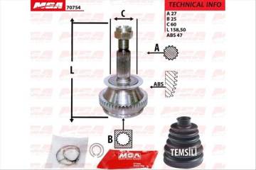 AKS KAFA DIS-(ABSLI)-(HYUNDAI: SONATA: 98>05 ''2.0 16V'' )  (27×25×60xABS-47)