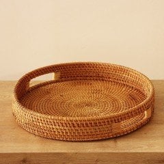 RATTAN BÜYÜK BOY DEKORATİF TEPSİ