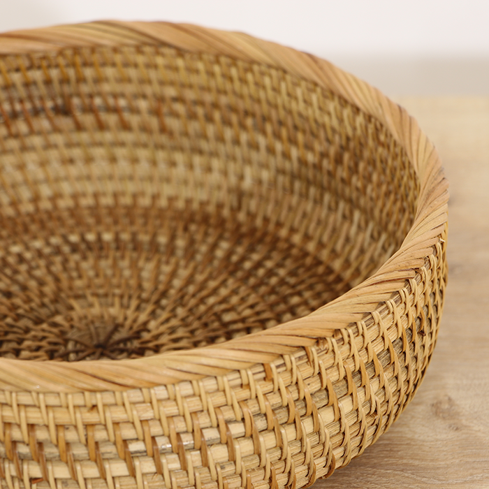 SAMYELİ RATTAN ORTA BOY DEKORATİF TABAK SETİ 23X7 CM