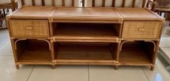 PARİS RATTAN ÇEKMECELİ TV SEHPASI HAZERAN DETAYLI 40X60X150 CM