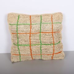 ÇİFT YÖN ÖRGÜ 47X47CM. DOĞAL & RENKLİ RAFYA KIRLENT