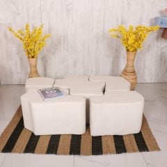 WASABı BETON 5'Lİ SEHPA 125X85X37 CM KEMİK BEYAZ