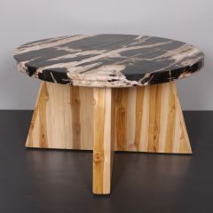 NURIA FOSİL AĞAÇ & TEAK SEHPA 60x37x60 cm