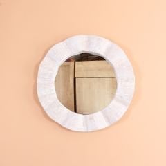 LOTUS TEAK WOOD TİK AĞACI YUVARLAK AYNA 76x7 CM