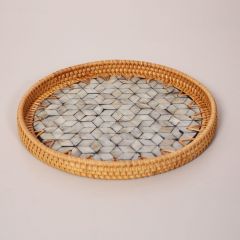 ABSTRACT 35X3 CM SEDEFLİ RATTAN TEPSİ & DUVAR DEKORU