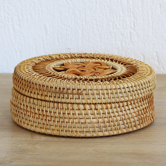 DEKORATİF 18X18X7 CM RATTAN SAKLAMA KUTUSU & OBJE