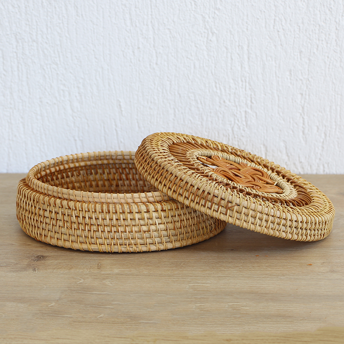 DEKORATİF 18X18X7 CM RATTAN SAKLAMA KUTUSU & OBJE