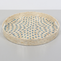 PURE SEDEF 45 X5 CM. MAVİ DAMLA SEDEFLİ MOZAİK TEPSİ