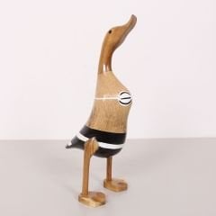 AŞÇI ÖRDEK EL OYMASI TEAK GÖVDE 34X14X13 CM