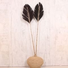 RAYUNG SİYAH YELPAZE DEKOR İKİLİ SET 30X210 CM