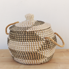 DENİZ SAZI KAPAKLI FIÇI SEPET 40X35 CM