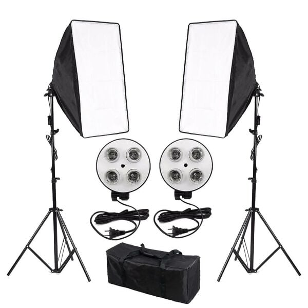 Cazipshop 4 Duylu 50x70 Softbox Sürekli Işık Seti Video Youtube
