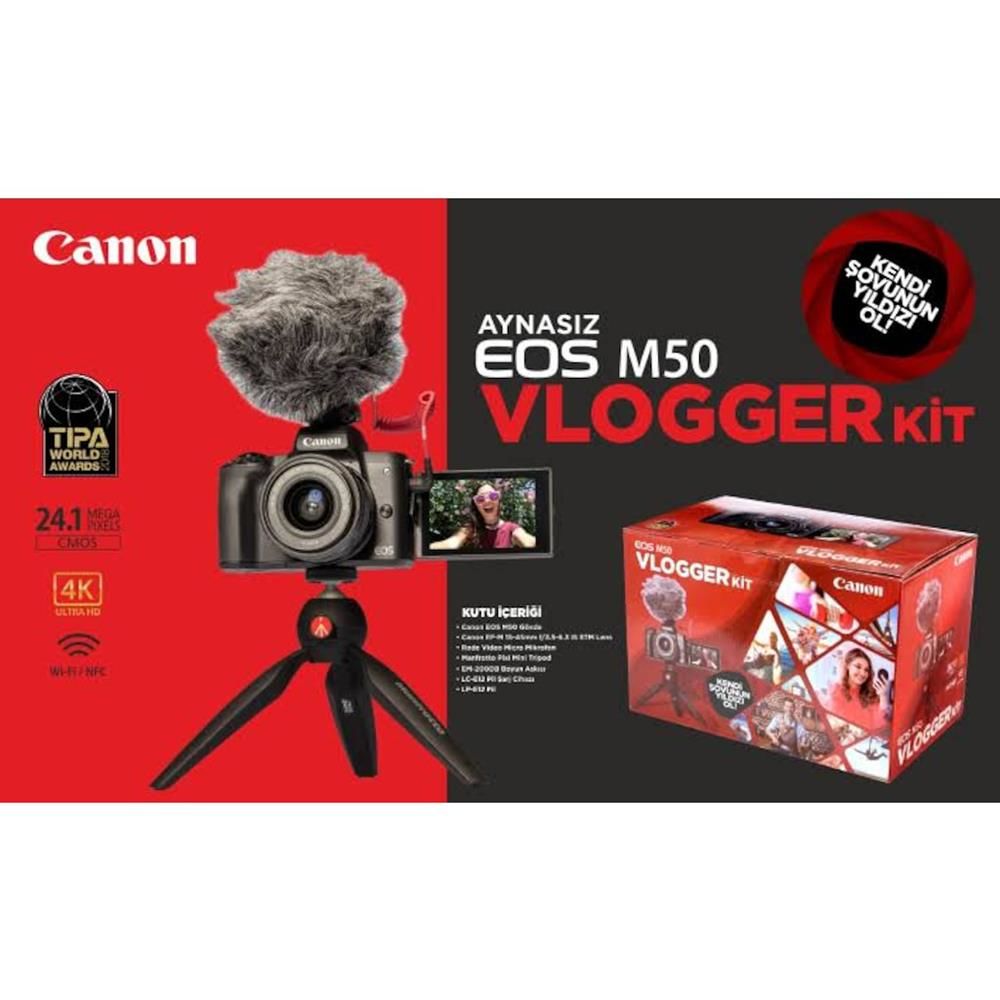 Canon EOS M50 15-45mm Vlogger Kit