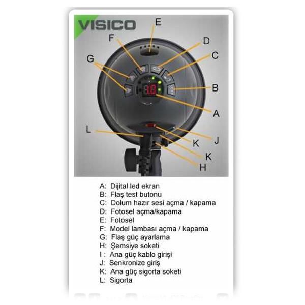 Visico VL-400 3lü paraflaş seti