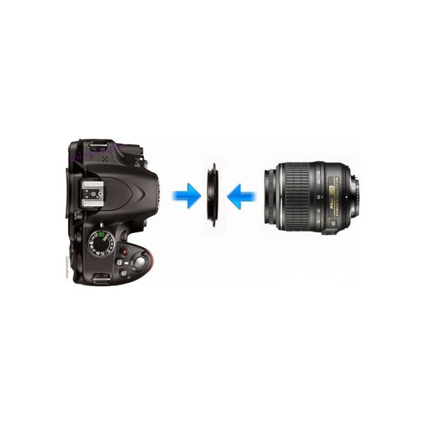 55mm Nikon Lensler için Ters Makro Adaptörü