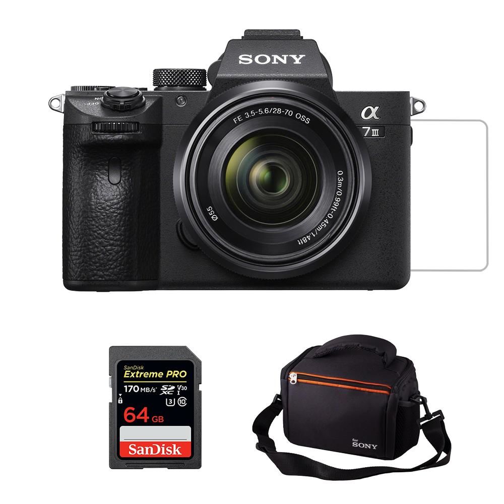 Sony A7 III 28-70 Kit + 64Gb 170mb/s Kart + Çanta + Ek. Kor. Seti