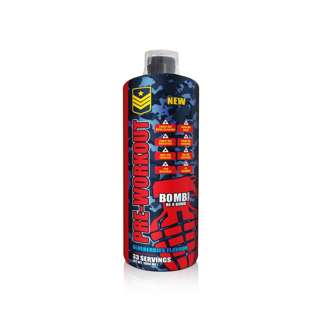 BOMB SERIES PRE-WORKOUT LİKİT BLUEBERRIES FLAVOUR 1000 ML