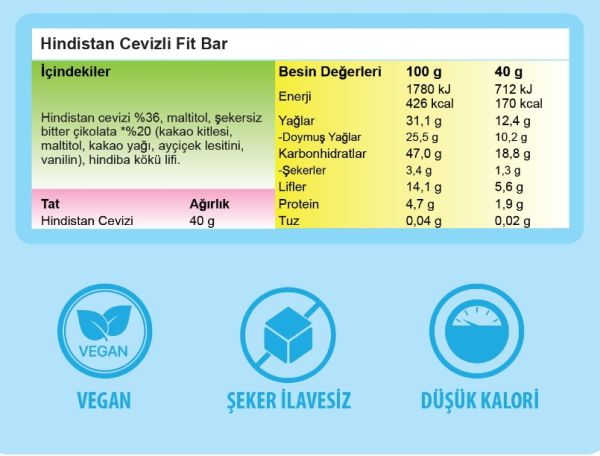 Ogilia - Hindistan Cevizli Şekersiz Fit Bar 12'lİ