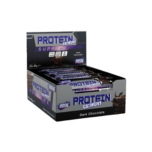 Muscle Station Crunchy Protein Bar Bitter Çikolata 24 Adet