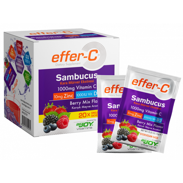 Effer-C VitaminSambucus KarışıkMeyve 20 Efervesan Saşe