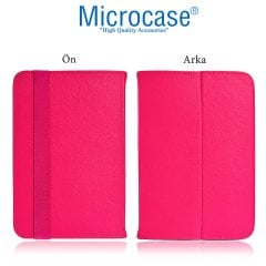 Microcase Delüx Serisi 10 inch Universal Standlı Tablet Deri Kılıf - Pembe