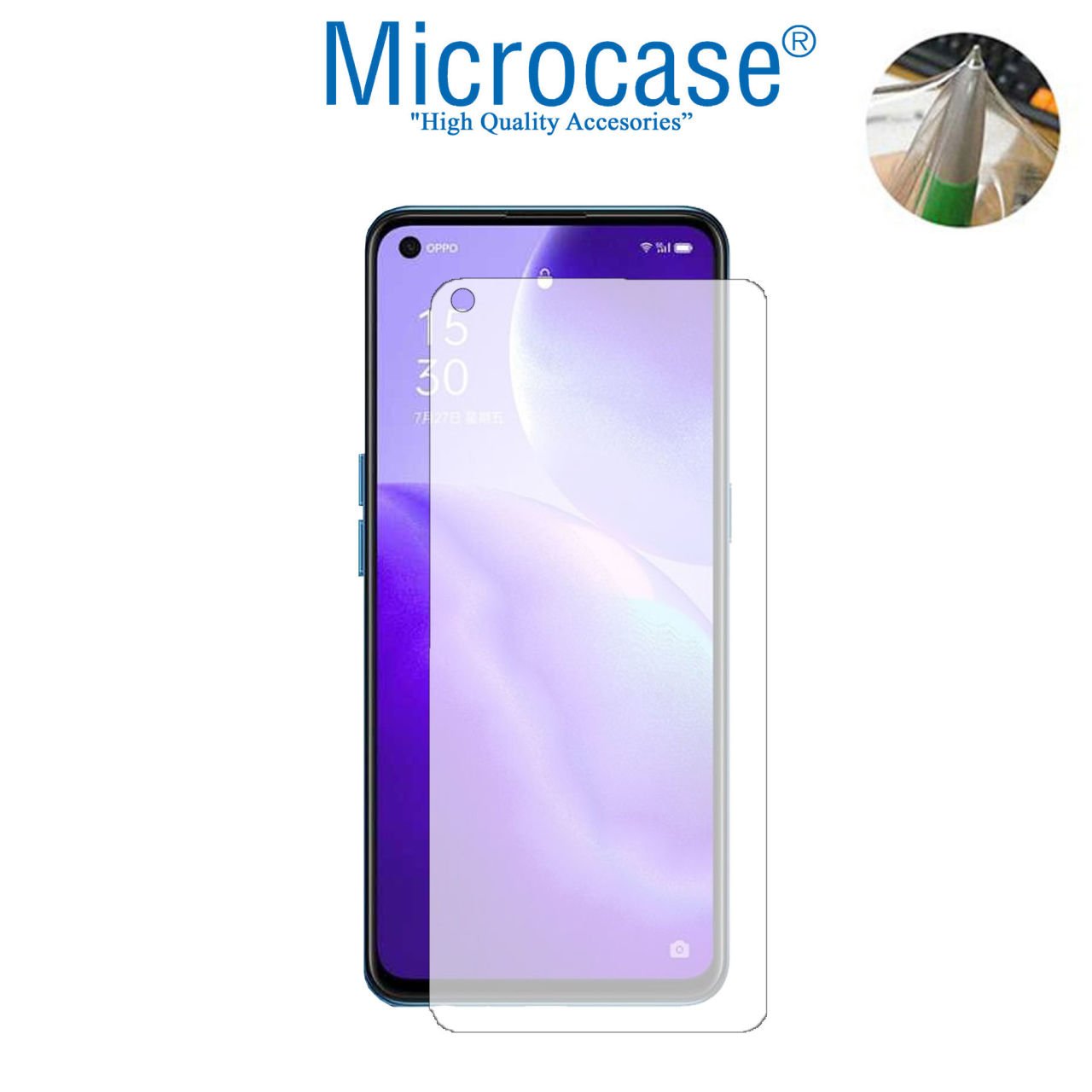 Microcase Oppo Reno 5 Full Ön Kaplama TPU Soft Koruma Filmi