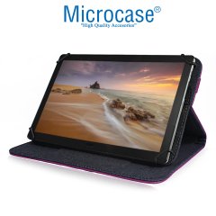 Microcase Delüx Serisi 10 inch Universal Standlı Tablet Deri Kılıf - Mor
