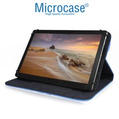 Microcase Delüx Serisi 10 inch Universal Standlı Tablet Deri Kılıf - Turkuaz