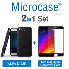 Xiaomi Mi 5S Alfa Armor Kılıf + Tam Kaplayan Cam