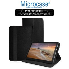 Microcase Delüx Serisi 8 inch Universal Standlı Tablet Deri Kılıf - Siyah