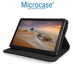 Microcase Delüx Serisi 8 inch Universal Standlı Tablet Deri Kılıf - Siyah